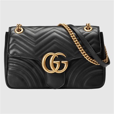 borsa gucci nera velluto|Gucci Borsa a Spalla Media GG Marmont .